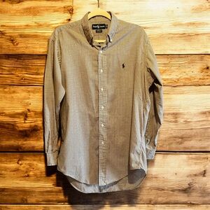 Ralph Lauren Men's Checkered Shirt men’s s size medium 32/33 Yarmouth 100% Cot
